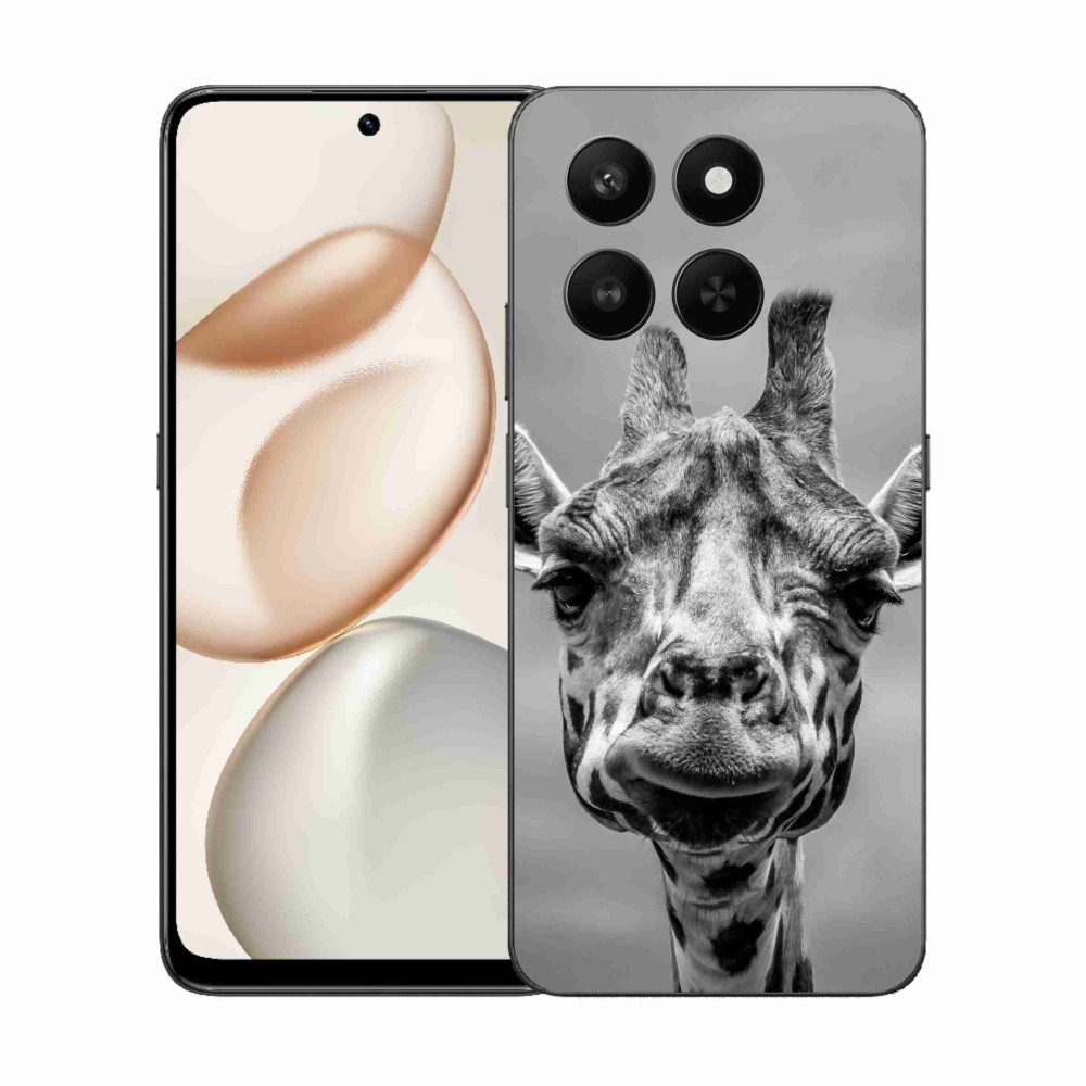 Zselés borítás mmCase a Honor 400 Smart 5G/4G/Honor X7d készülékhez - fekete-fehér zsiráf