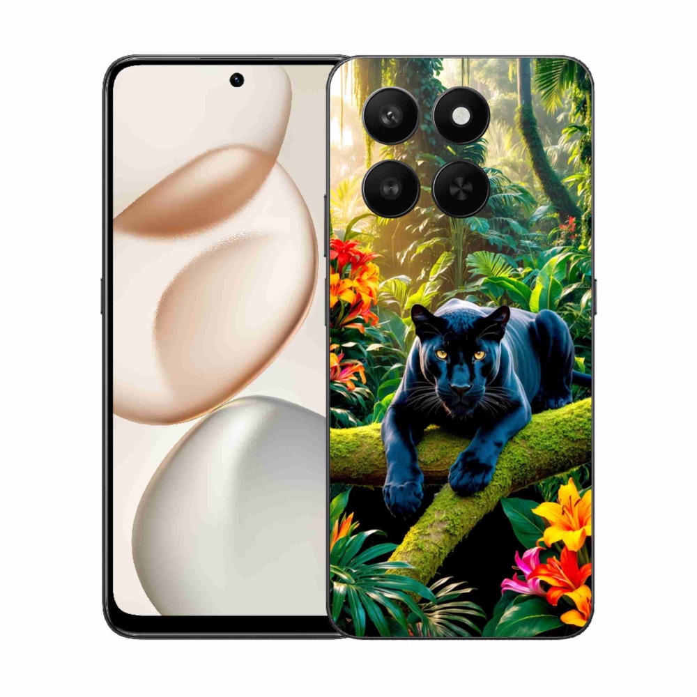 Zselés borítás mmCase a Honor 400 Smart 5G/4G/Honor X7d számára - fekete párduc a dzsungelben