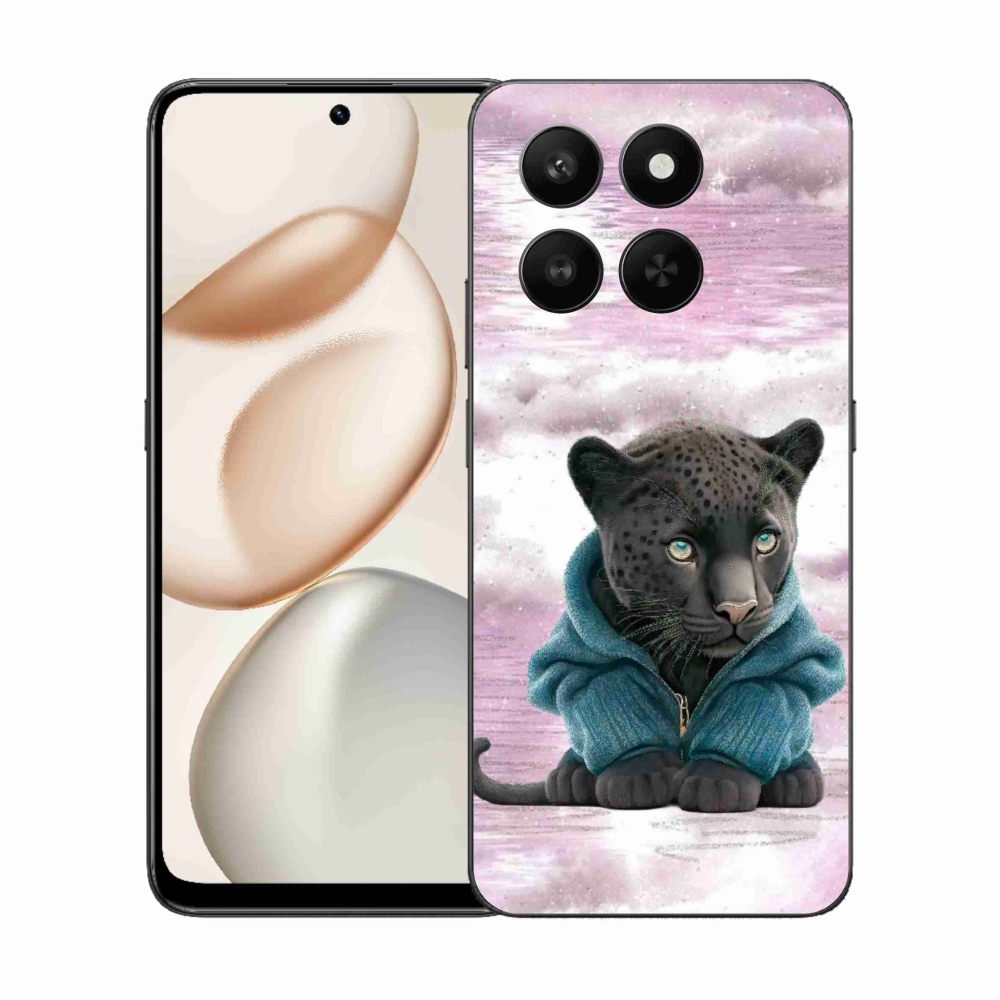 Zselés borítás mmCase a Honor 400 Smart 5G/4G/Honor X7d számára - fekete párduc pulóverben