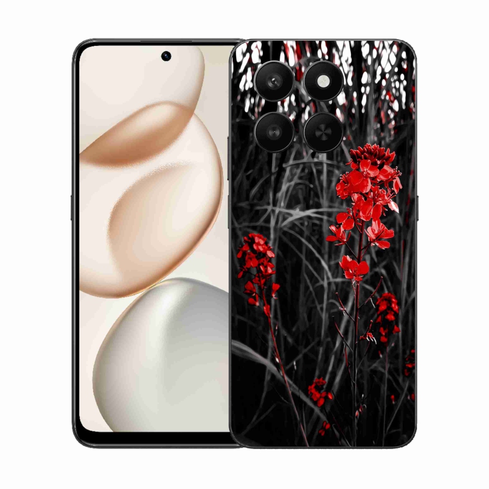 Zselés borítás mmCase a Honor 400 Smart 5G/4G/Honor X7d számára - piros növény