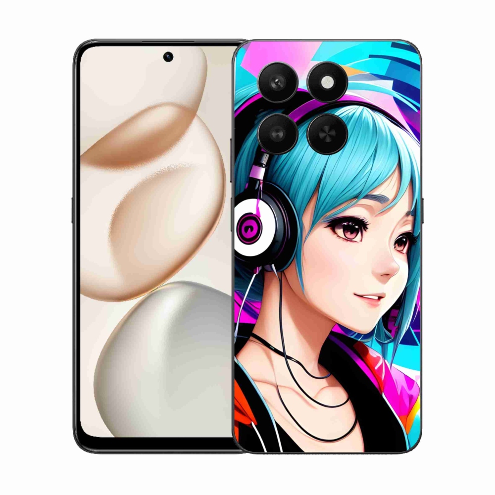 Zselés borítás mmCase a Honor 400 Smart 5G/4G/Honor X7d - lány fejhallgatóval