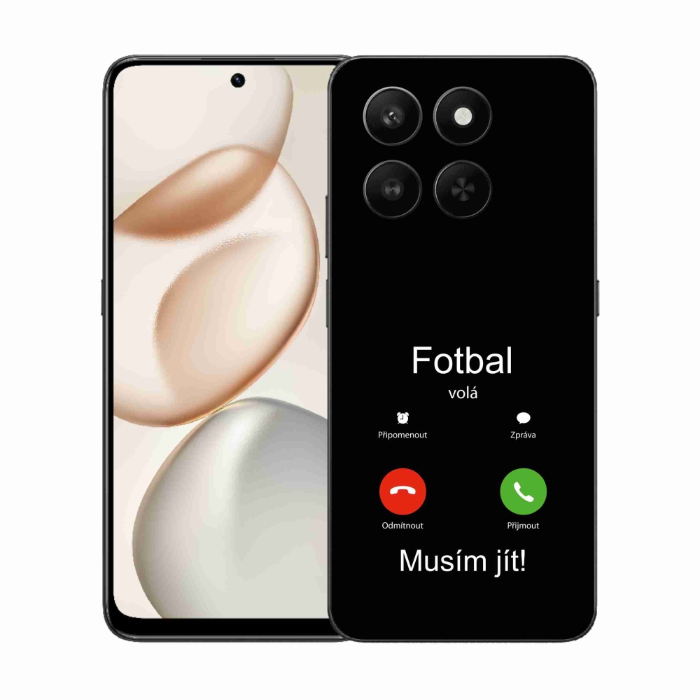 Zselés borítás mmCase a Honor 400 Smart 5G/4G/Honor X7d készülékhez - futballhívások fekete háttérrel