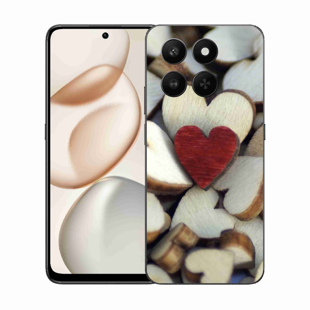 Zselés borítás mmCase a Honor 400 Smart 5G/4G/Honor X7d készülékhez - gravírozott piros szívvel