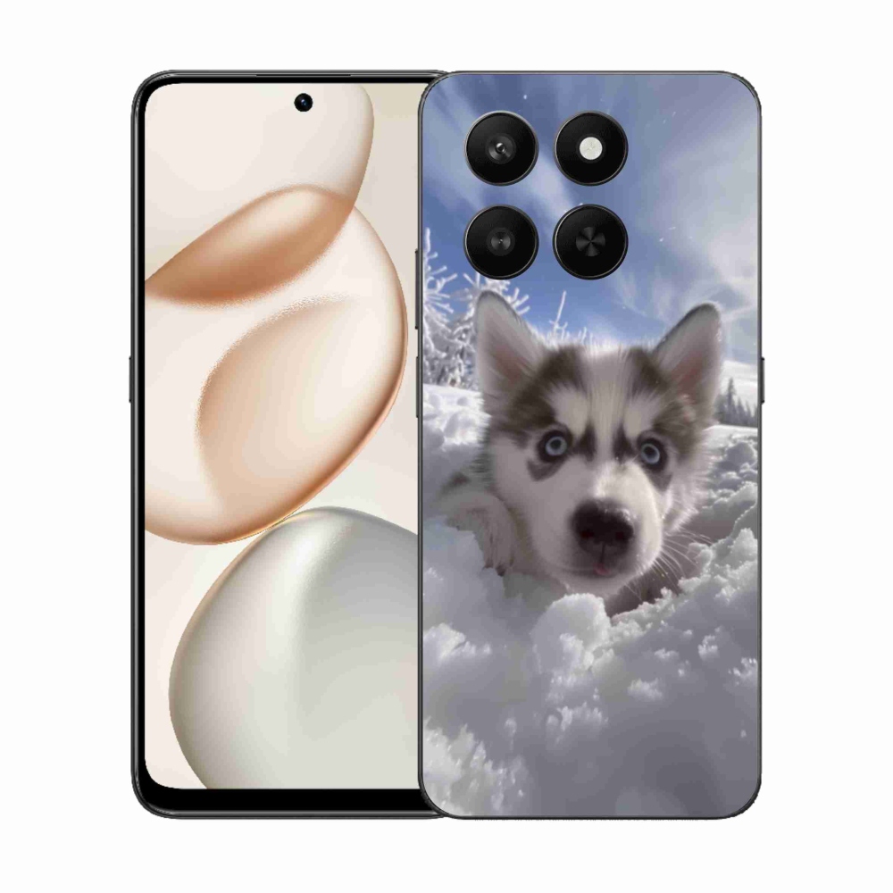 Zselés borítás mmCase a Honor 400 Smart 5G/4G/Honor X7d számára - husky a hóban