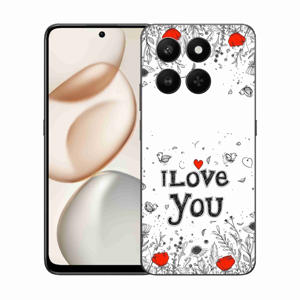 Gél borító mmCase a Honor 400 Smart 5G/4G/Honor X7d számára - I love you fehér háttérrel