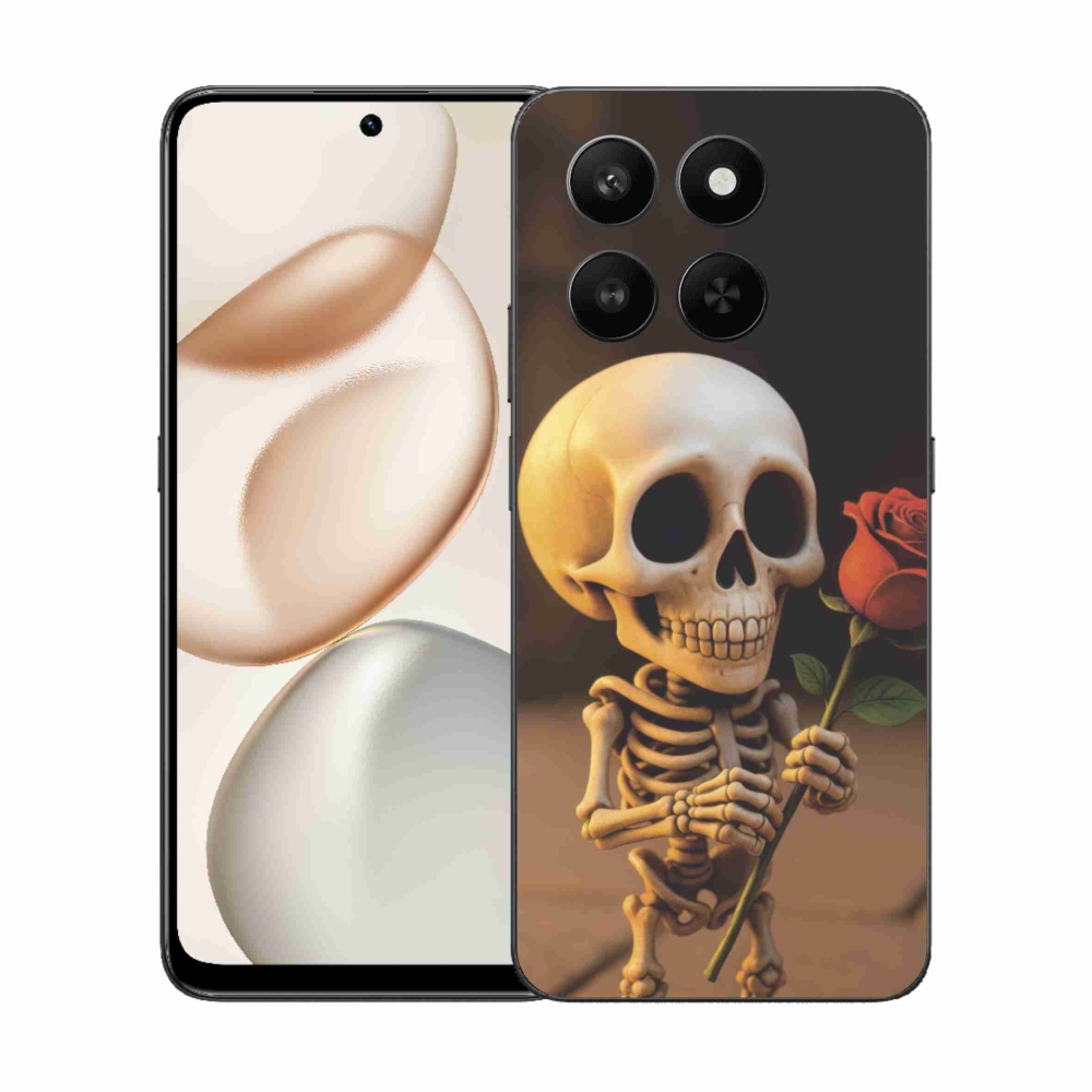 Zselés borítás mmCase a Honor 400 Smart 5G/4G/Honor X7d számára - csontváz rózsával