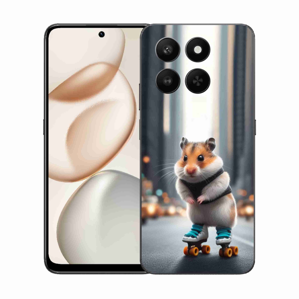 Zselés borítás mmCase a Honor 400 Smart 5G/4G/Honor X7d számára - hörcsög a korcsolyán