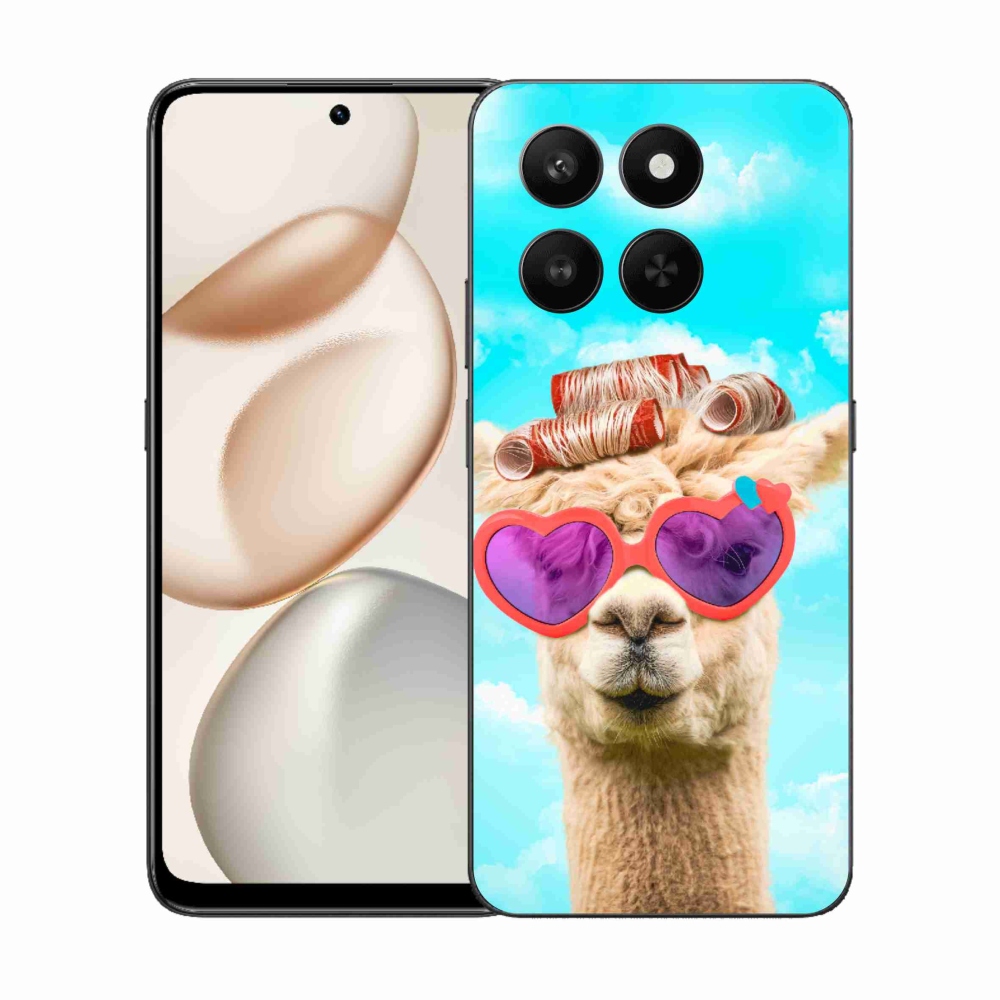 Zselés borítás mmCase a Honor 400 Smart 5G/4G/Honor X7d készülékhez - Láma szemüveggel