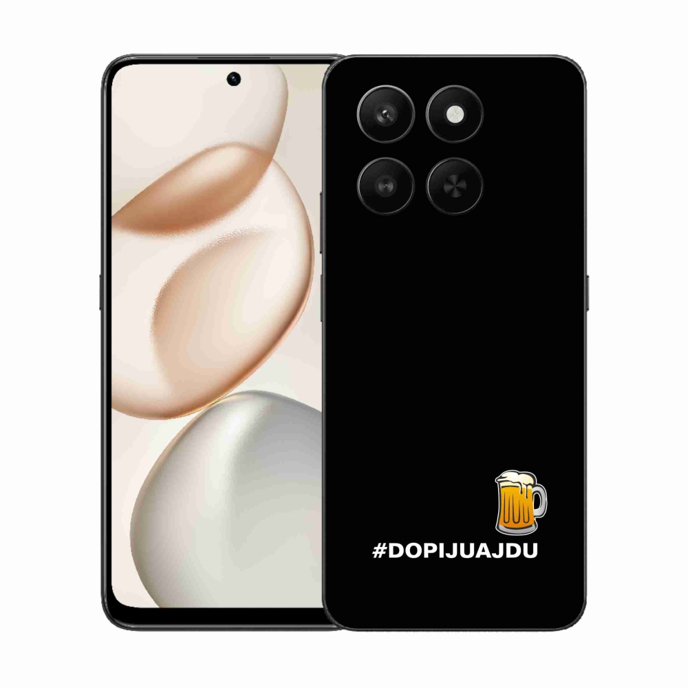 Gél borító mmCase a Honor 400 Smart 5G/4G/Honor X7d - sör motívum 1 fekete háttérrel