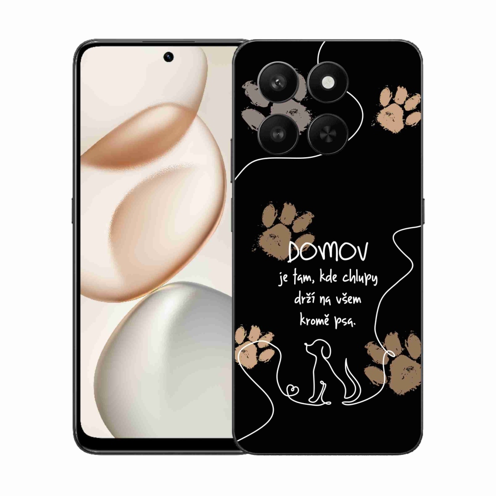 Zselés borító mmCase a Honor 400 Smart 5G/4G/Honor X7d készülékhez - kutya motívum fekete háttérrel