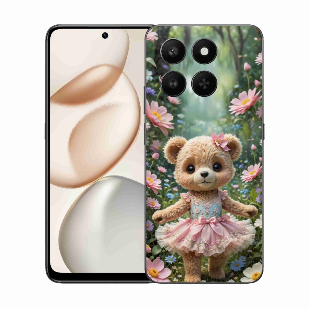 mmCase gél tok az Honor 400 Smart 5G/4G/Honor X7d készülékhez – aranyos mackó virágok között