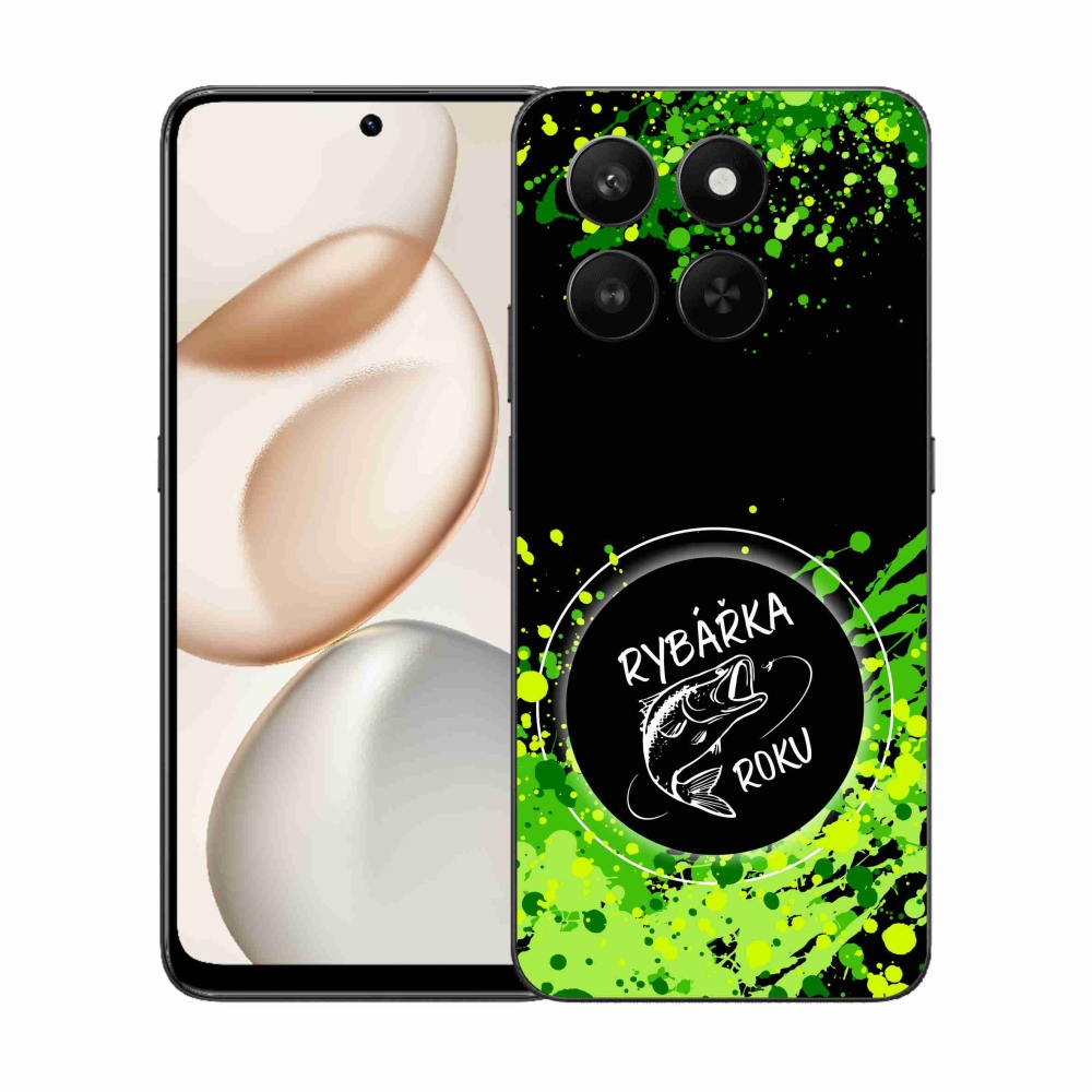 Zselés borító mmCase a Honor 400 Smart 5G/4G/Honor X7d számára - az év horgásza fekete háttérrel