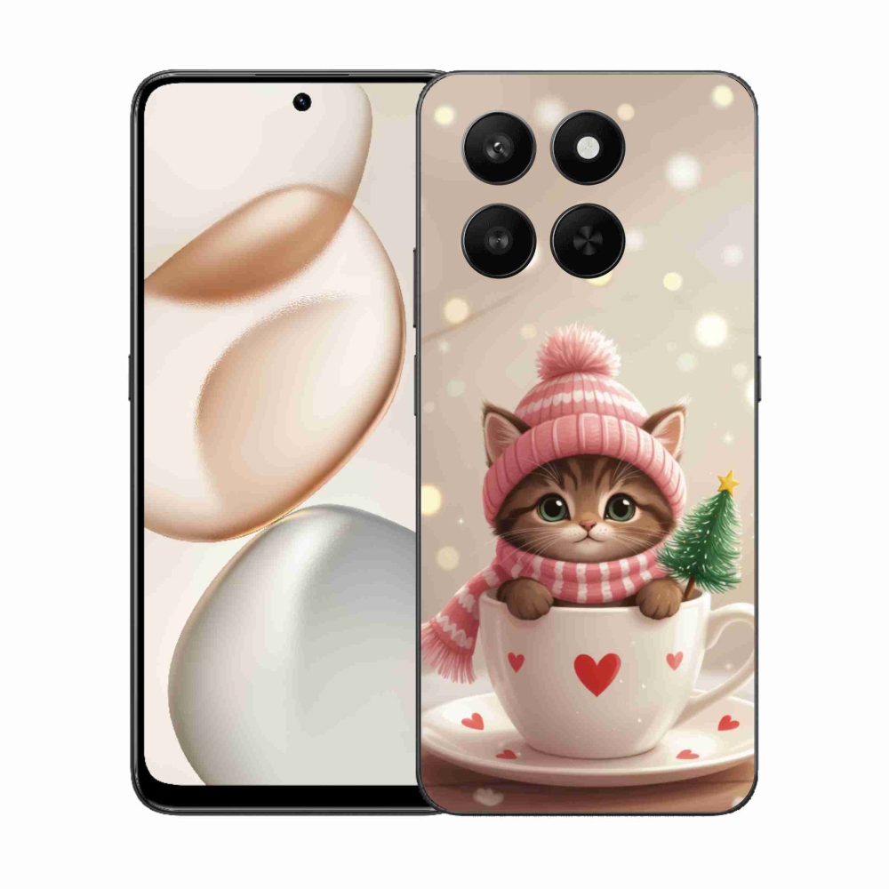 mmCase gél tok az Honor 400 Smart 5G/4G/Honor X7d készülékhez – karácsonyi cica csészében