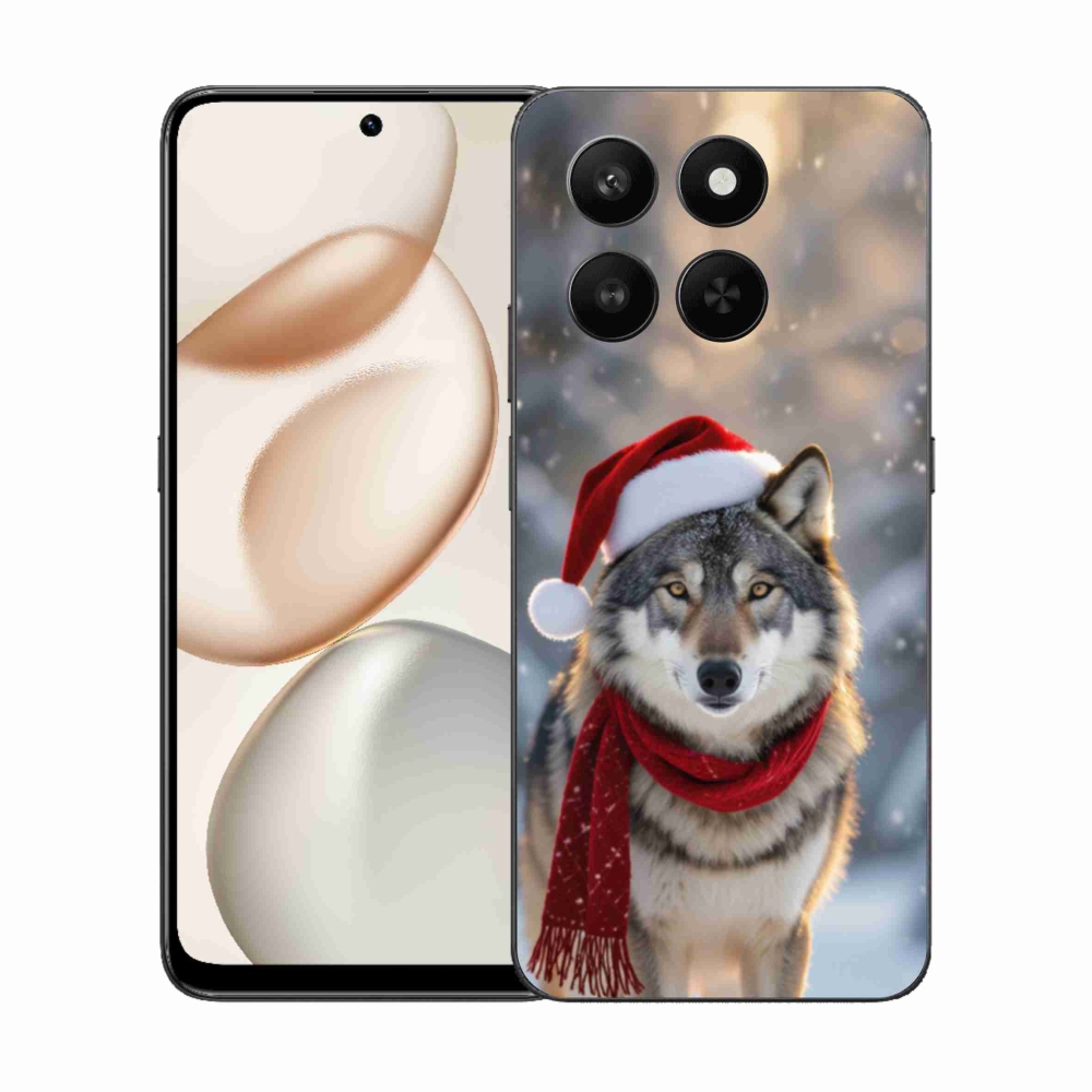 Zselés borítás mmCase a Honor 400 Smart 5G/4G/Honor X7d számára - Karácsonyi farkas