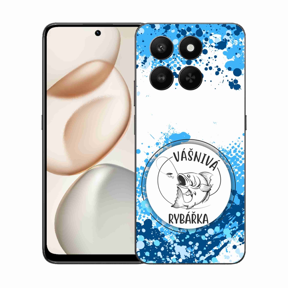 Zselés borító mmCase a Honor 400 Smart 5G/4G/Honor X7d készülékhez - szenvedélyes halász fehér háttérrel