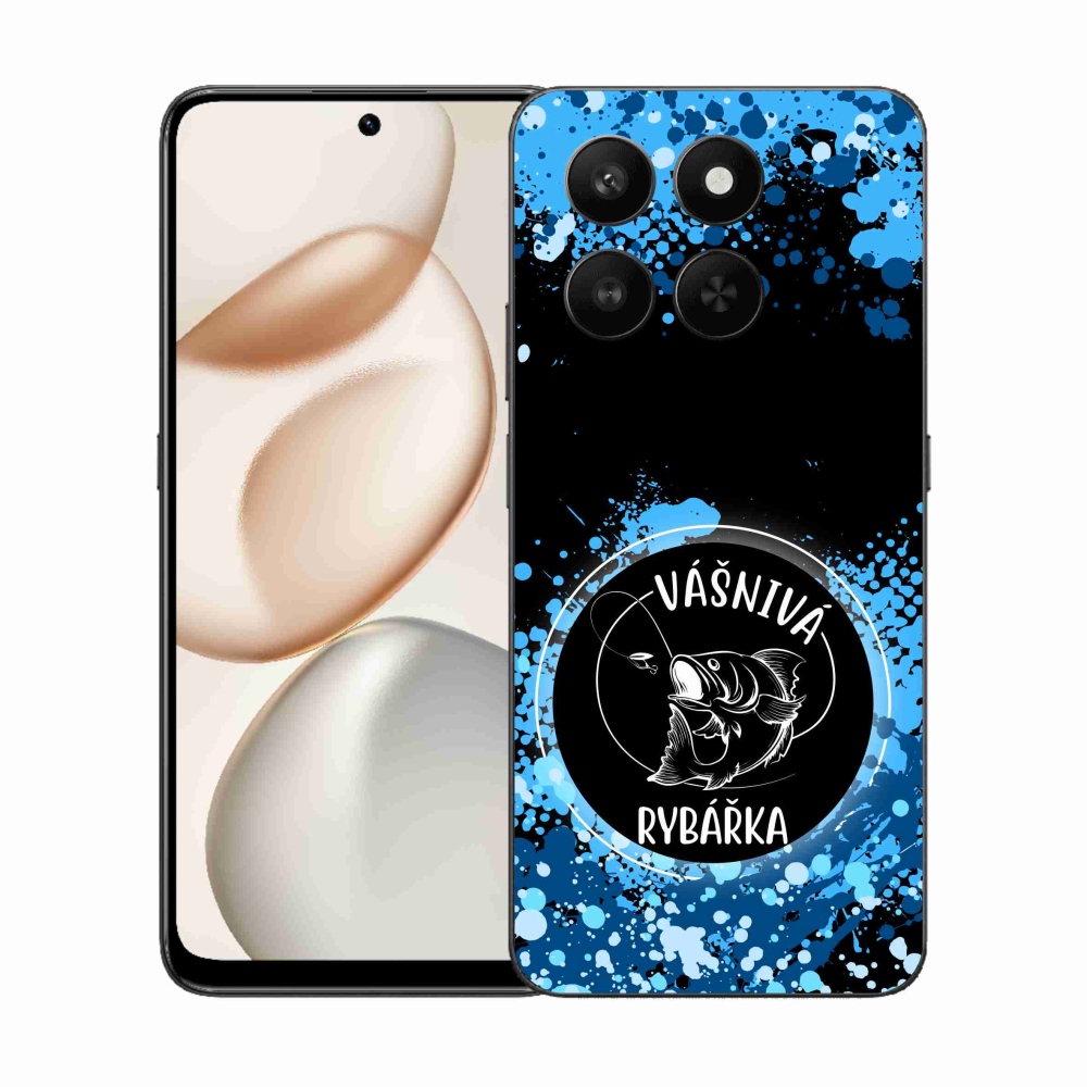 Zselés borító mmCase a Honor 400 Smart 5G/4G/Honor X7d számára - szenvedélyes halásznő fekete háttérrel