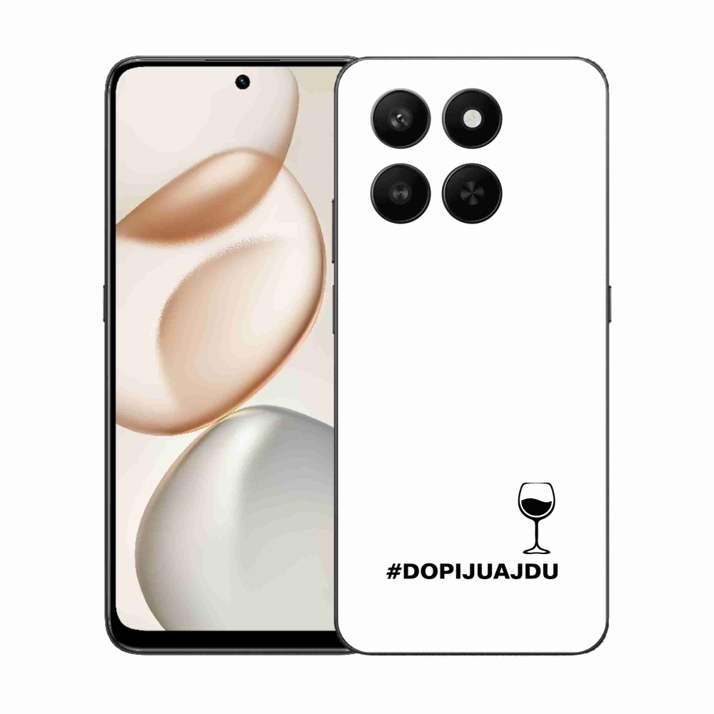 Zselés borító mmCase a Honor 400 Smart 5G/4G/Honor X7d készülékhez - bor motívum fehér alapon