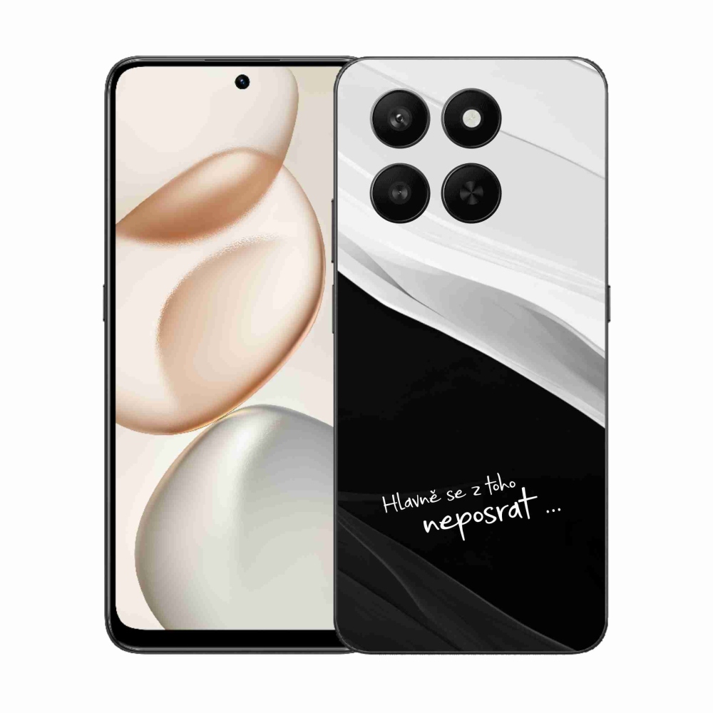 Gél borító mmCase a Honor 400 Smart 5G/4G/Honor X7d készülékhez - vicces szöveg 13 fekete és fehér háttérrel