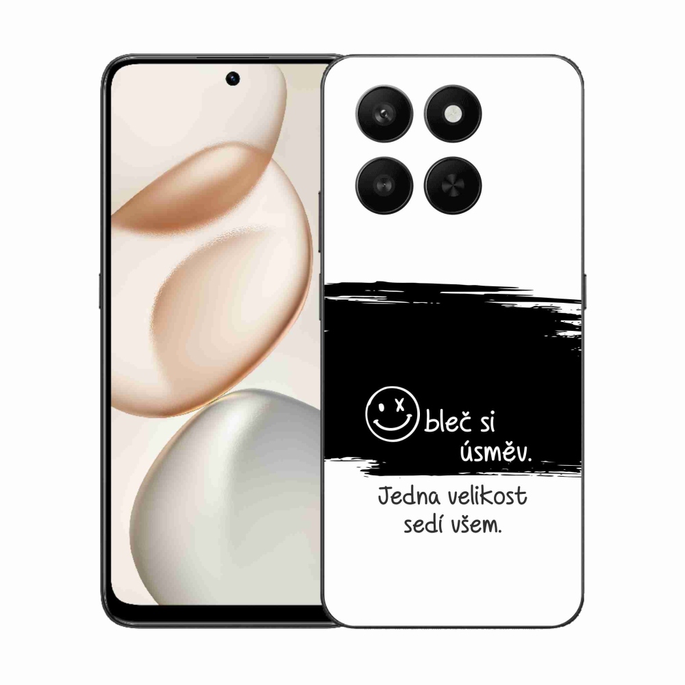 Gél borító mmCase a Honor 400 Smart 5G/4G/Honor X7d készülékhez - vicces szöveg 8 fekete és fehér háttérrel