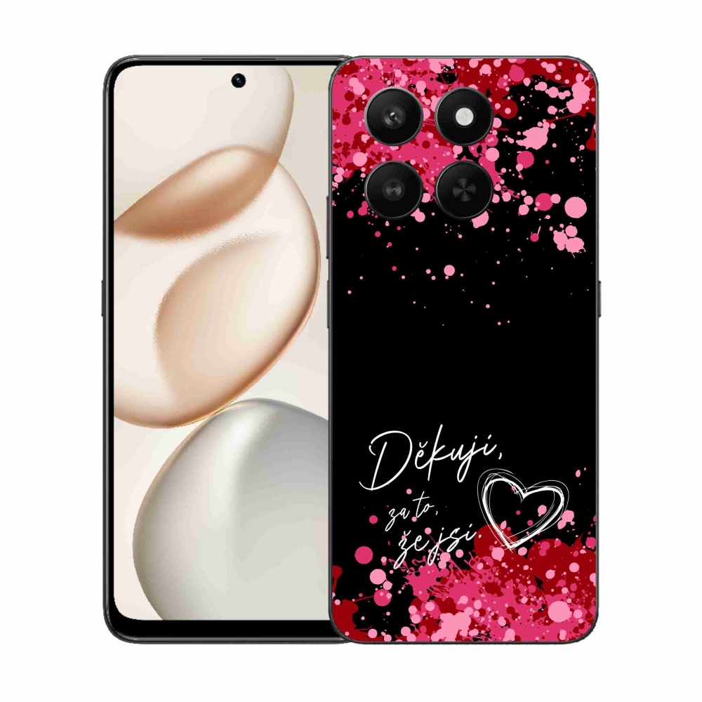 Gél borító mmCase a Honor 400 Smart 5G/4G/Honor X7d készülékhez - love text 2 fekete háttér