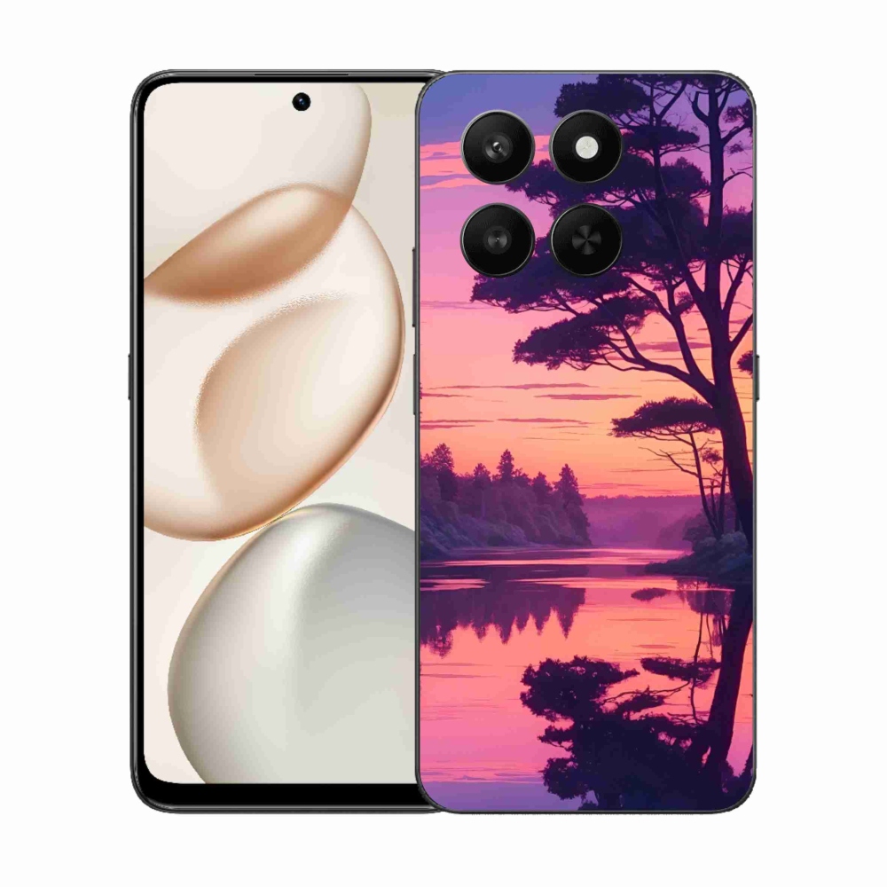 Zselés borítás mmCase a Honor 400 Smart 5G/4G/Honor X7d számára - naplemente a tó fölött