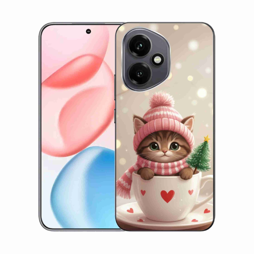 mmCase gél tok az Honor 400-hoz – karácsonyi cica egy csészében