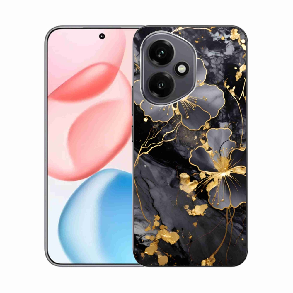 Zselés borító mmCase a Honor 400-hoz - arany virágok