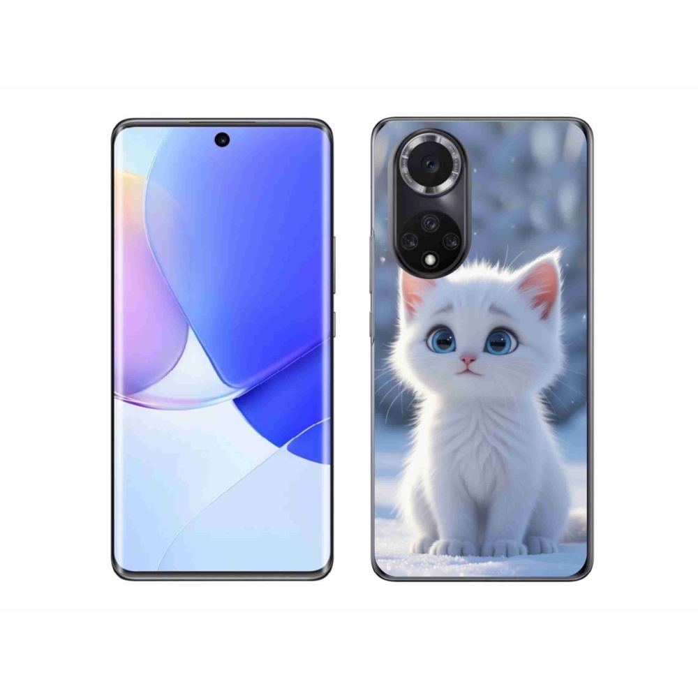 Zselés borítás mmCase a Honor 50-hez - fehér cica 3