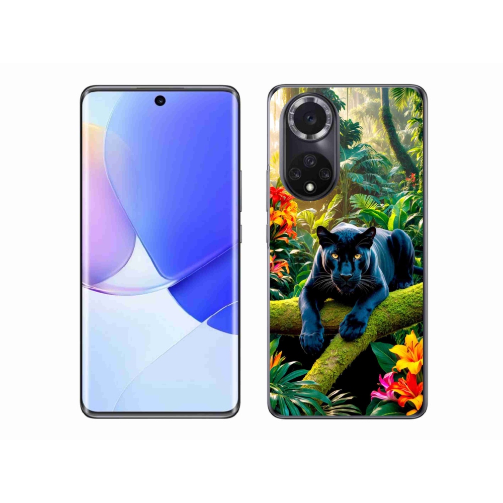 Gél borító mmCase a Honor 50 számára - fekete párduc a dzsungelben