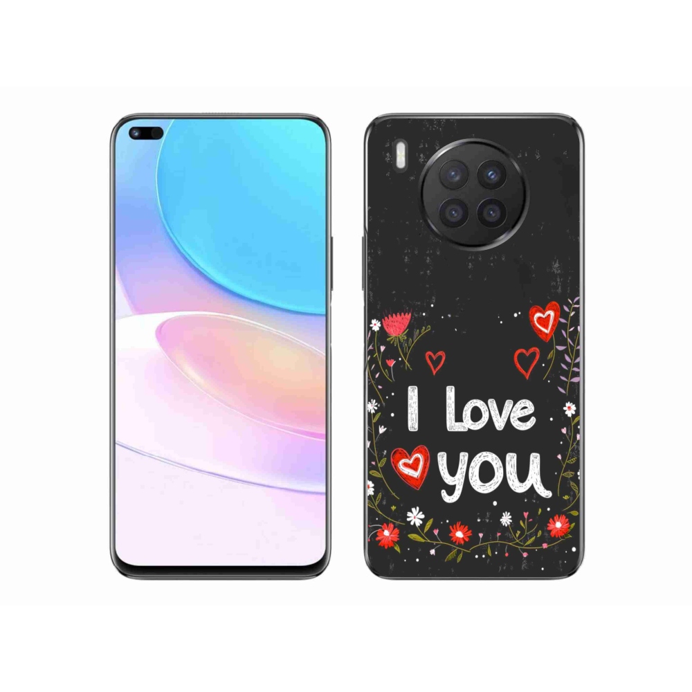 Gél borító mmCase a Honor 50 Lite-hoz - Szeretlek fekete háttérrel