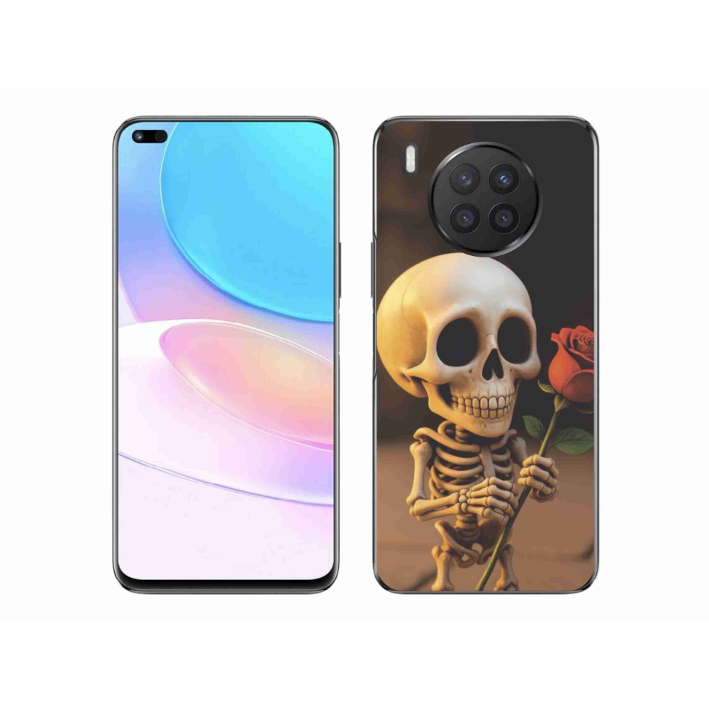 Gél borítás mmCase a Honor 50 Lite-hoz - csontváz rózsával