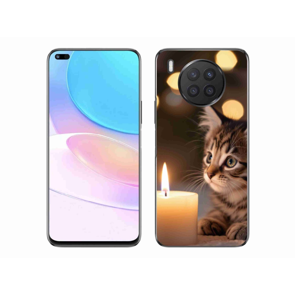 Zselés borítás mmCase a Honor 50 Lite-hoz - cica és gyertya
