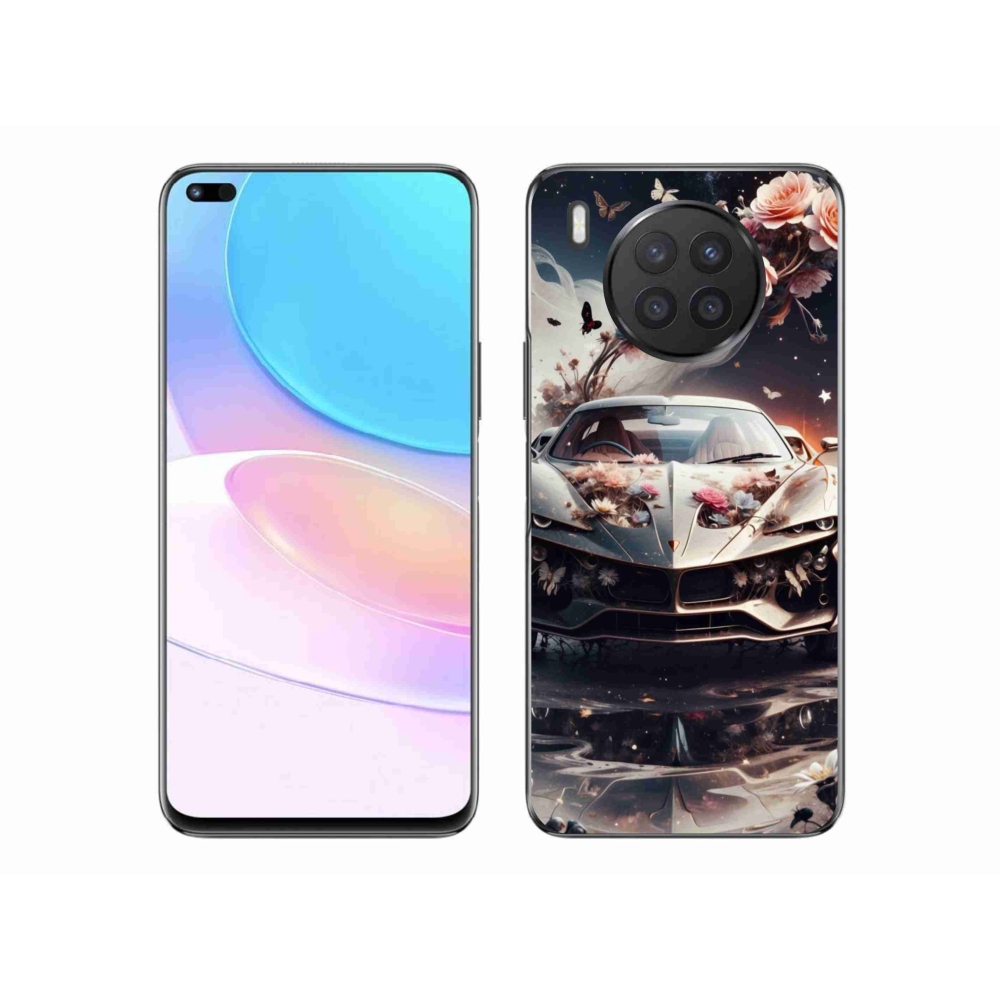 Gél borítás mmCase a Honor 50 Lite-hoz - virágos sportkocsihoz