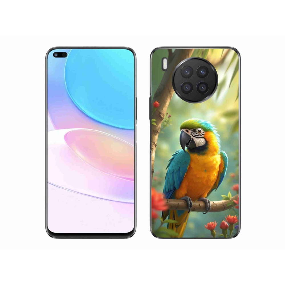 Zselés borítás mmCase a Honor 50 Lite készülékhez - papagáj ara kék és sárga