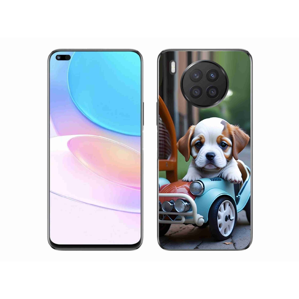 Gél borítás mmCase a Honor 50 Lite-hoz - kiskutya a retro autóban