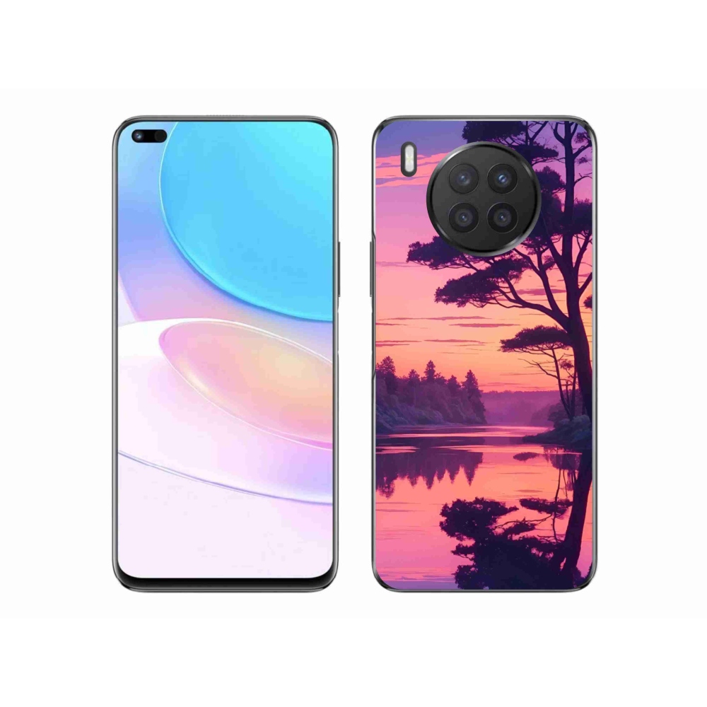 Zselés borítás mmCase a Honor 50 Lite-hoz - naplemente a tó felett