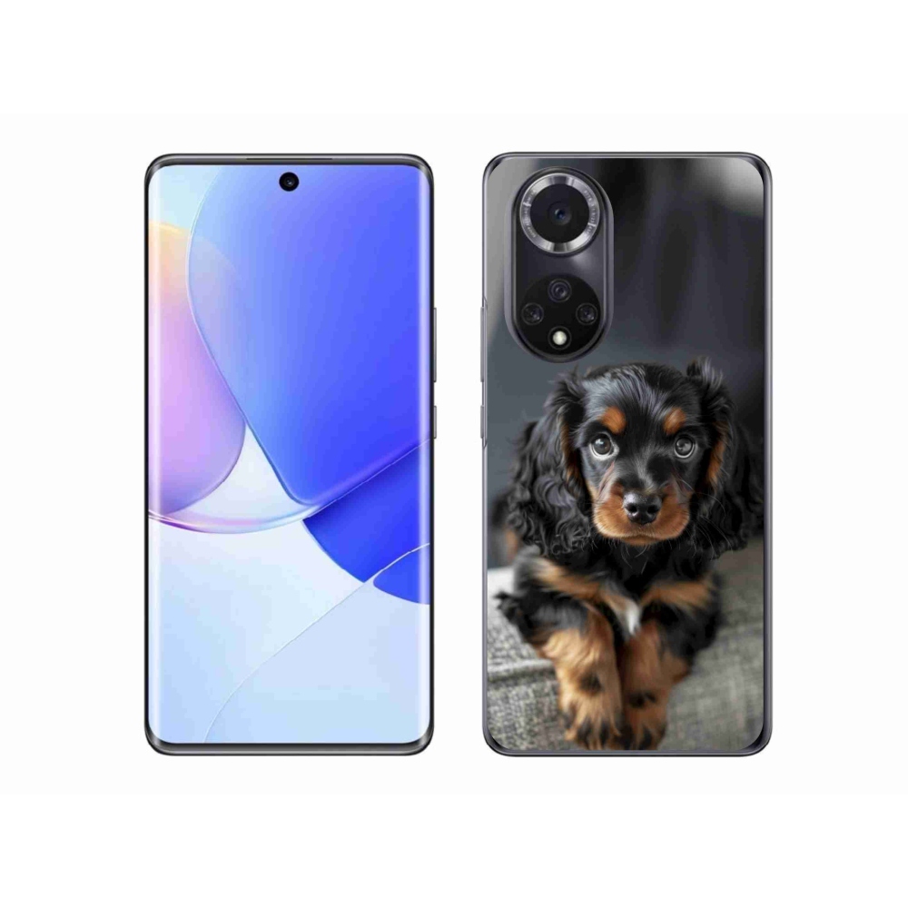 Gél borító mmCase a Honor 50 számára - aranyos hosszú szőrű tacskó