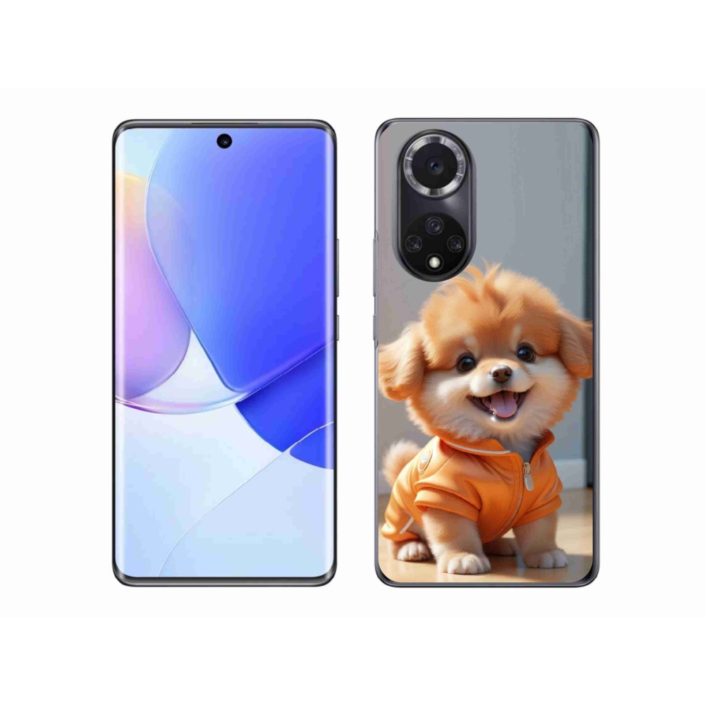 Zselés borítás mmCase a Honor 50 számára - aranyos pomerániai pulóverben