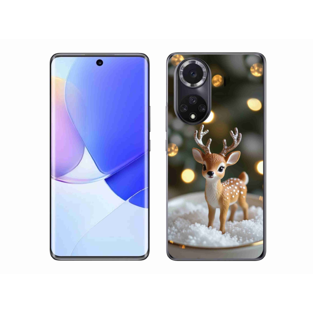 Zselés borító mmCase a Honor 50 számára - aranyos karácsonyi szarvasok
