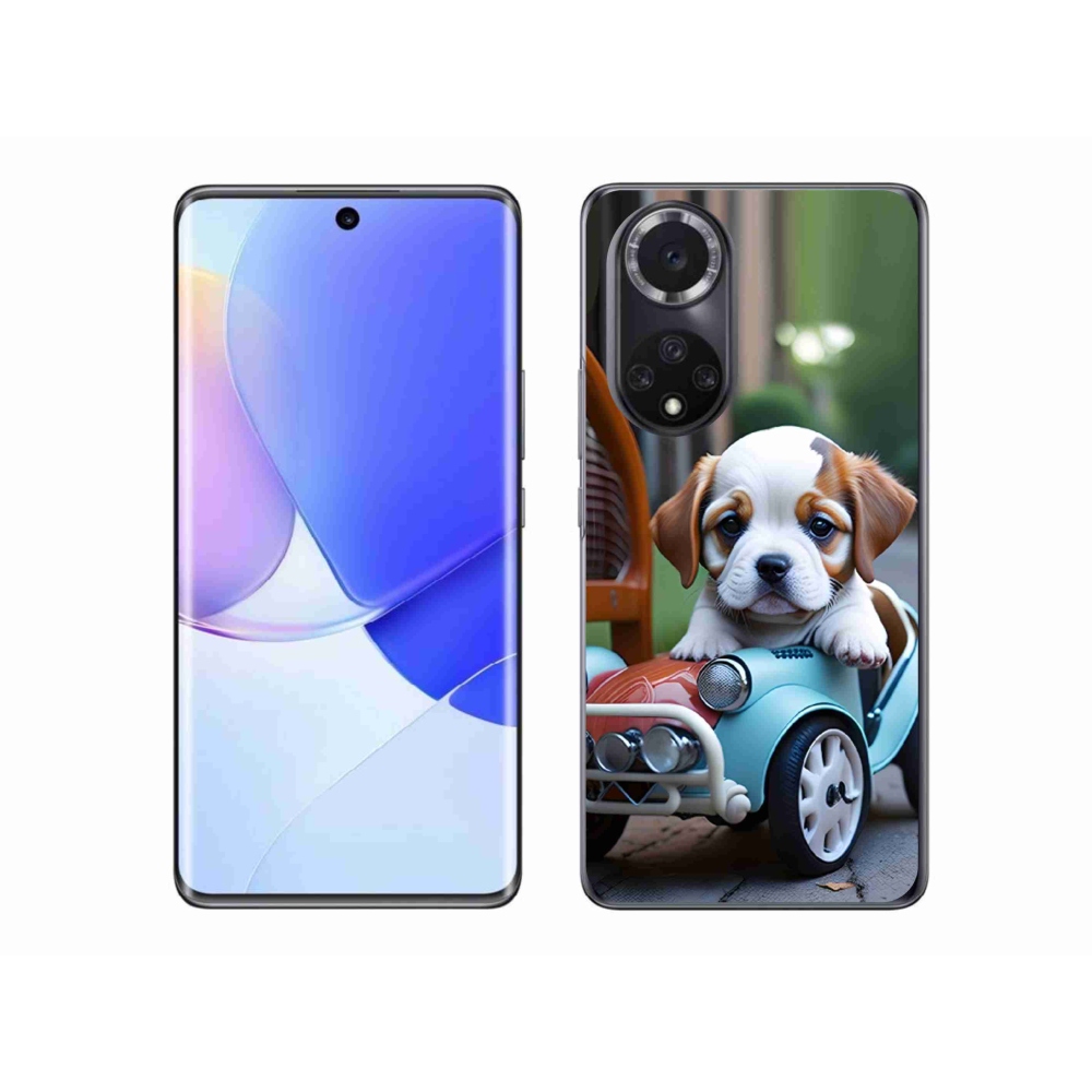 Gél borítás mmCase a Honor 50 - kiskutya retro autóban
