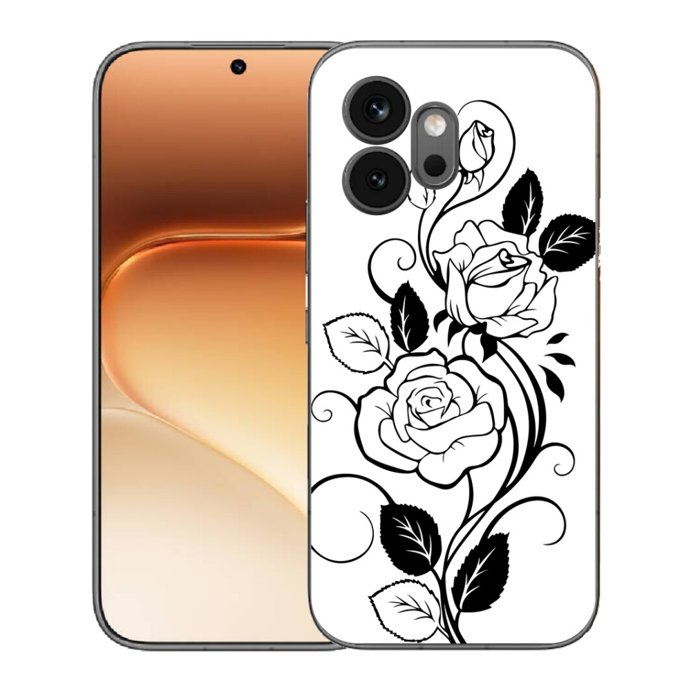 mmCase géltok az Honor 600-hoz – fekete-fehér rózsa