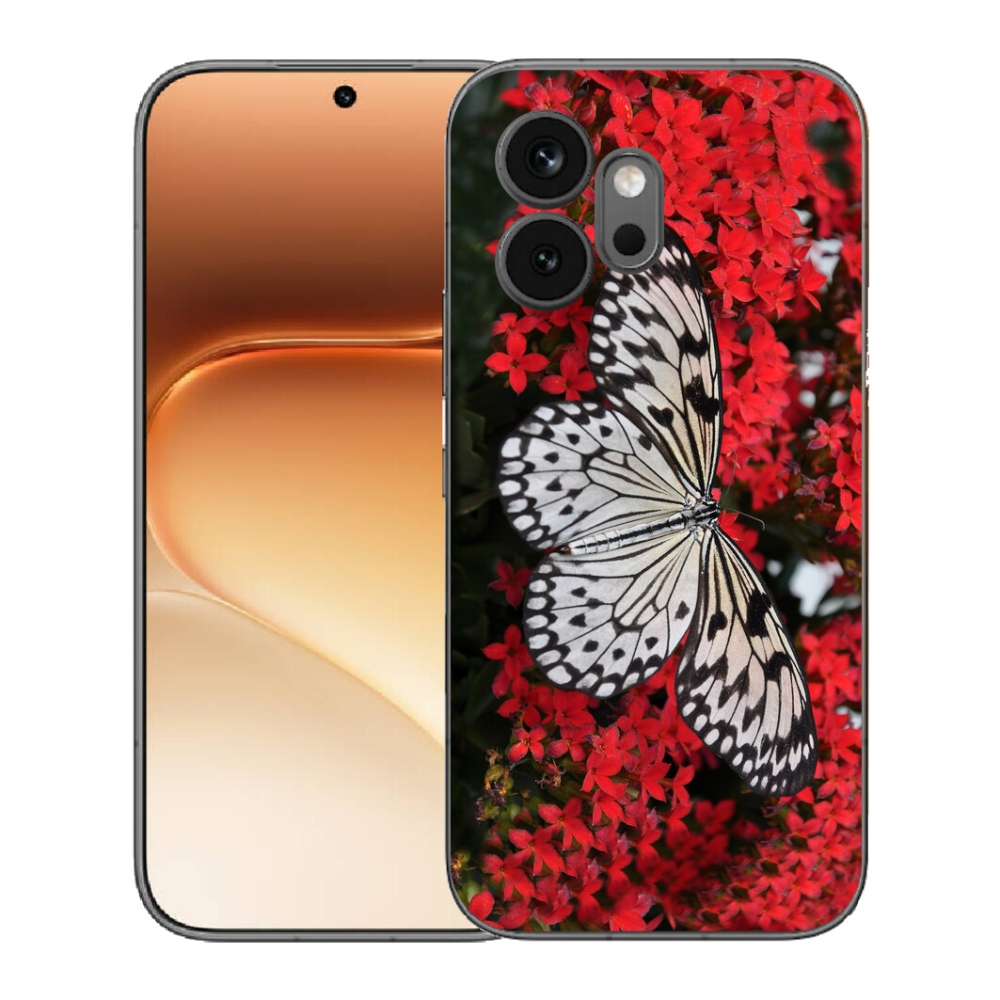 mmCase géltok az Honor 600-hoz – fekete-fehér pillangó 1