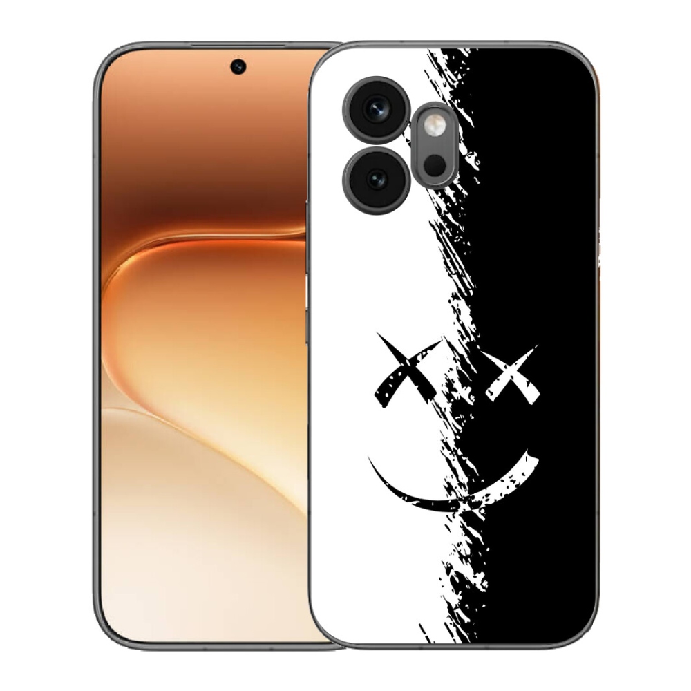 mmCase gél tok az Honor 600-hoz – fekete-fehér mosolygós arc