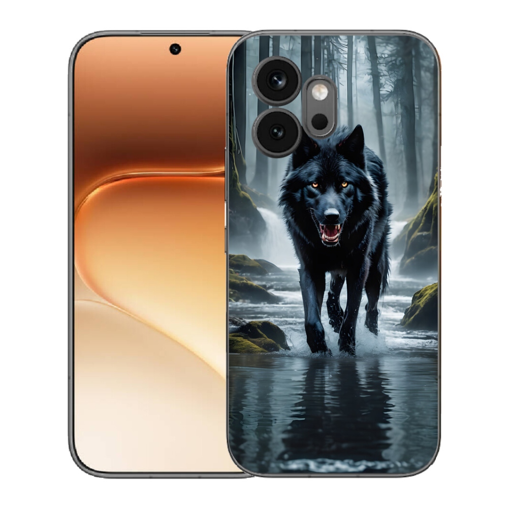 mmCase géltok az Honor 600-hoz – fekete farkas
