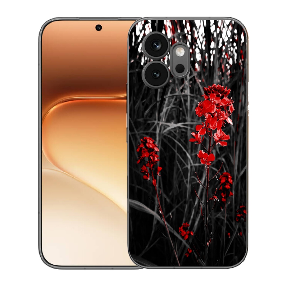 mmCase géltok az Honor 600-hoz – piros növényminta