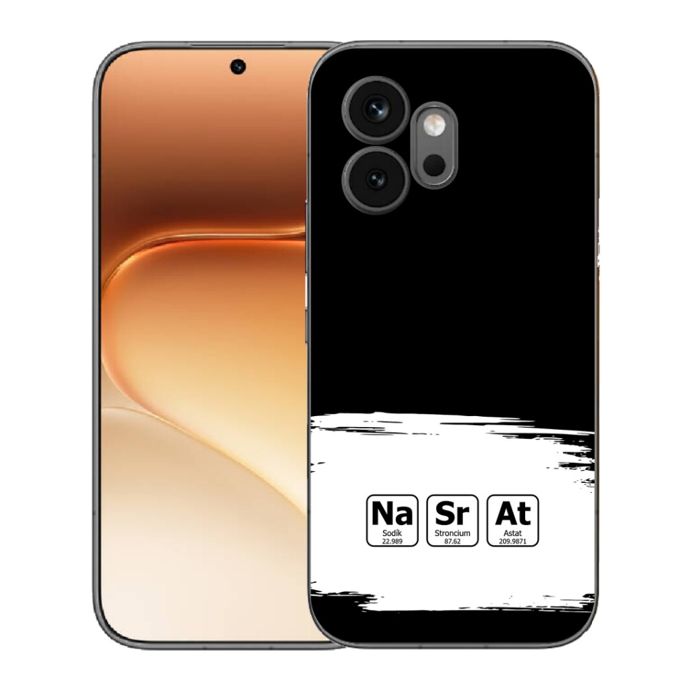 mmCase géltok az Honor 600-hoz – kémiai elemek fehér-fekete háttérrel