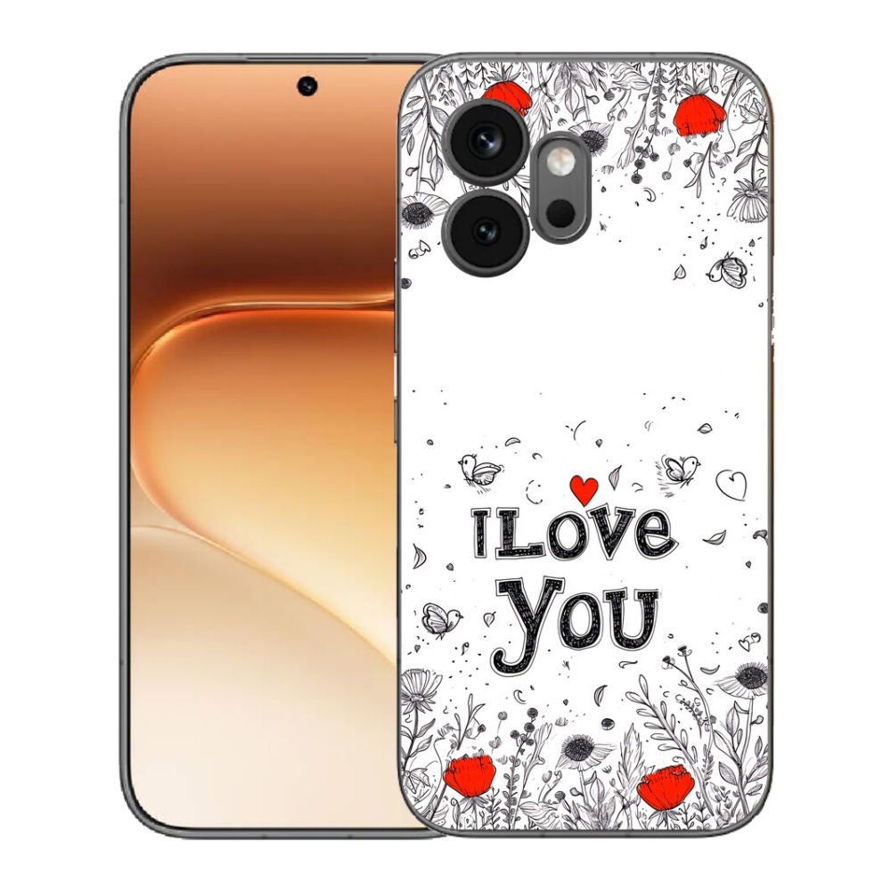 mmCase géltok az Honor 600-hoz – „I love you” fehér háttérrel