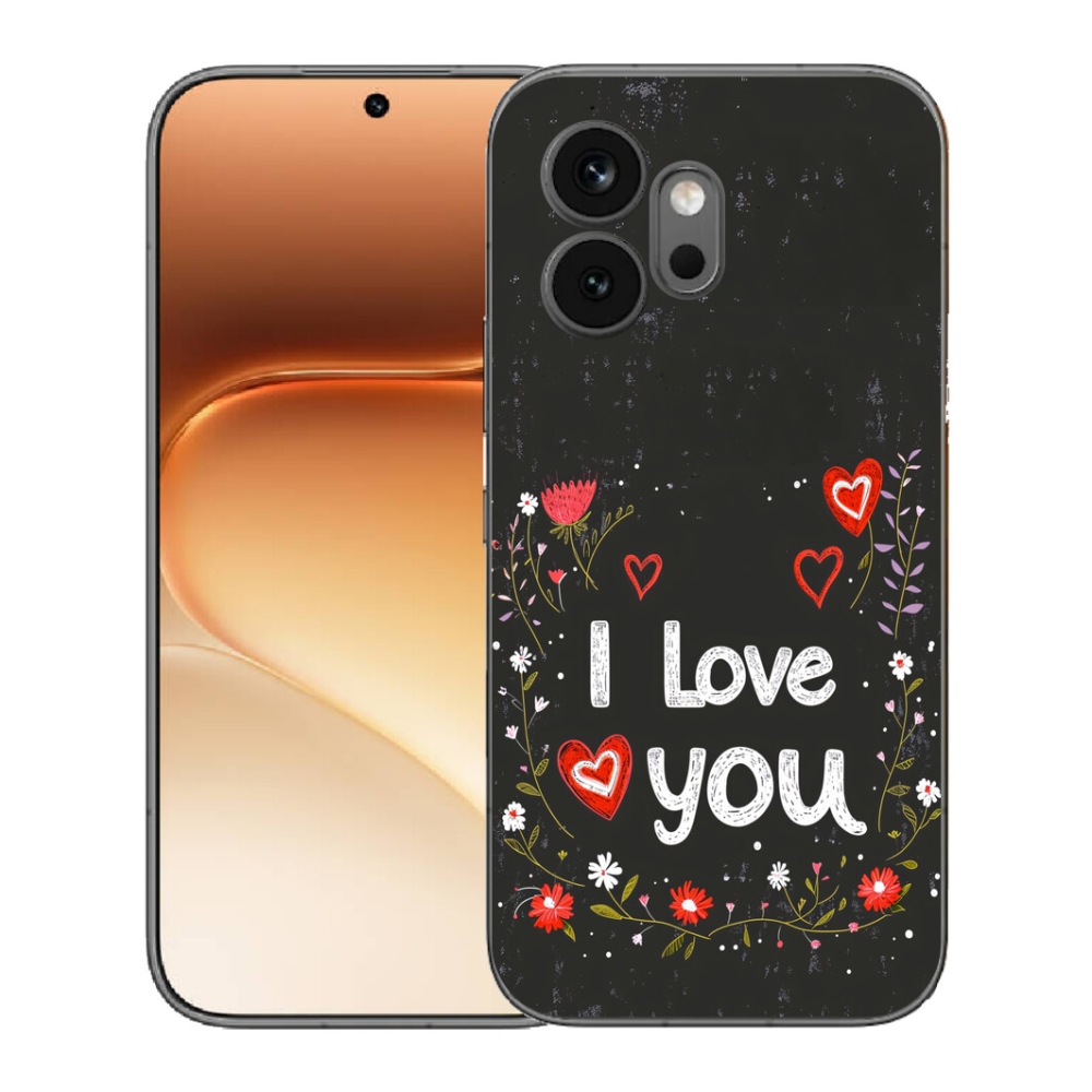 mmCase géltok az Honor 600-hoz – „I love you” fekete háttérrel