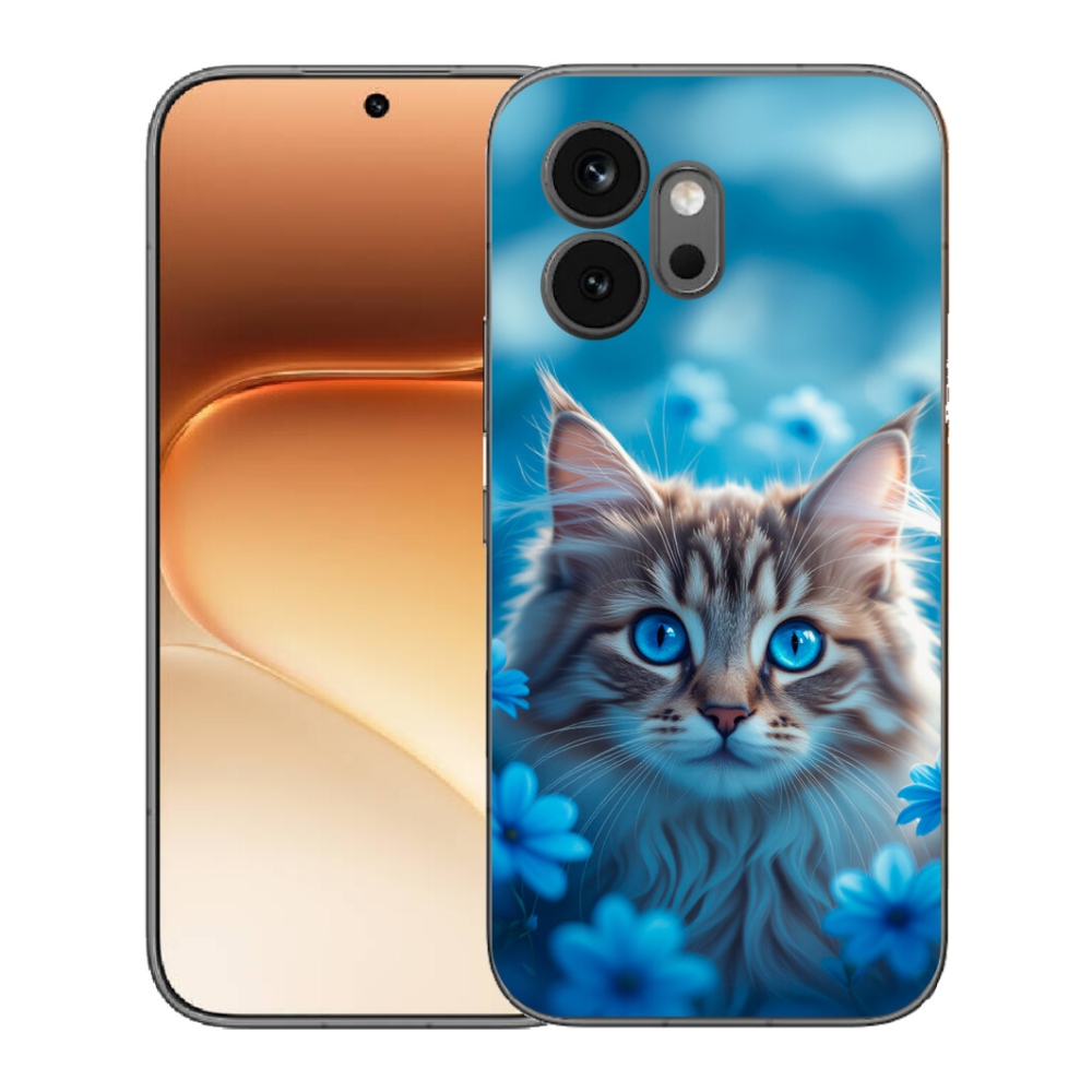mmCase gél tok az Honor 600-hoz – kiscica kék virágok között