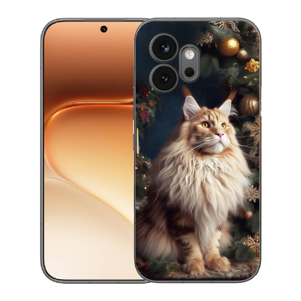 mmCase géltok az Honor 600-hoz – macska a karácsonyfa mellett